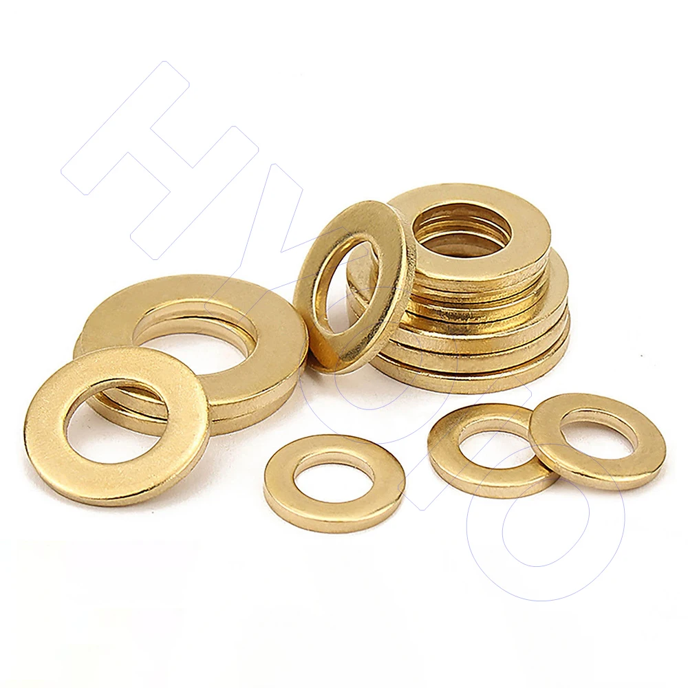 ID 2-24mm Brass Metal Flat Washer OD 5-50mm GB97 Adjusting Shim Gasket Thickness 0.4-3mm