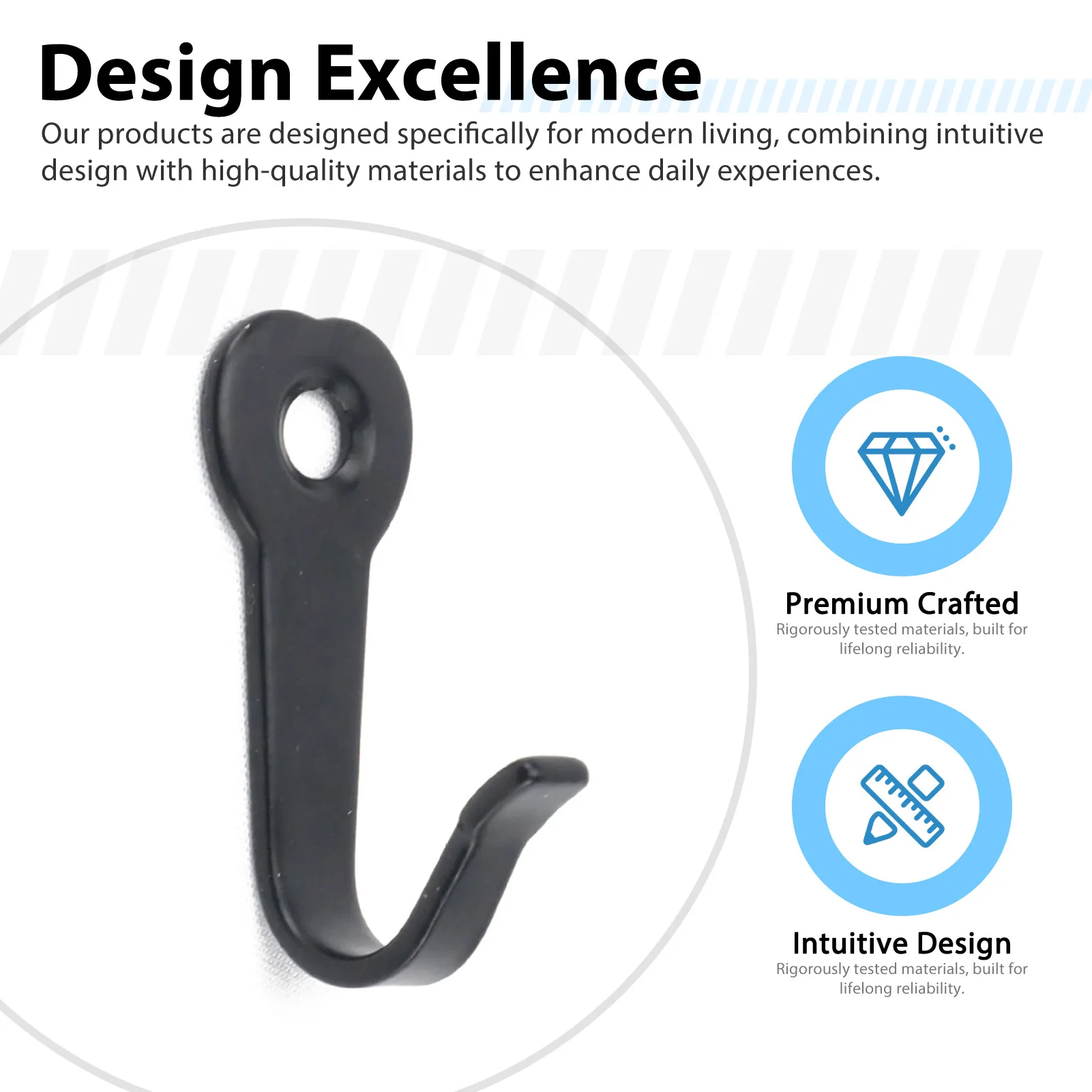 Industrial Style Metal Hooks Durable Iron Coat Black Hanger Rack for Closet Entryway Home Organization