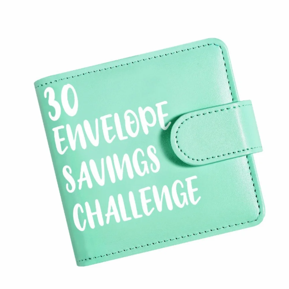 PU Leather Money Saving Challenge Book Loose-Leaf Large Capacity 30 Envelope Challenge Binder Save Money Waterproof