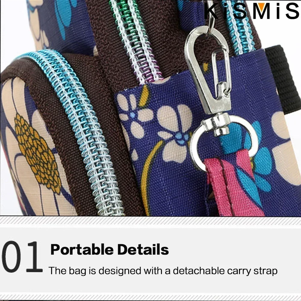 KISMI Small Wallet Women's Summer Leisure Print Fitness Running Phone Arm Bag Single Shoulder Diagonal Cross Mini Handbag