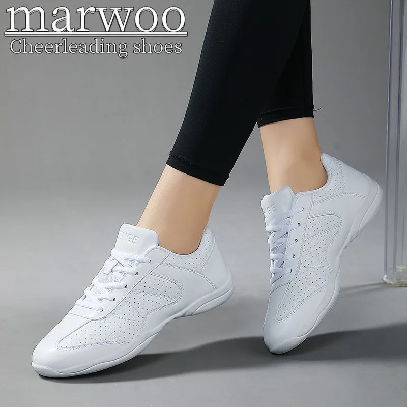 Marwoo cheerleading shoes Children's dance shoes Competitive aerobics shoes Fitness shoes Women's white jazz sports shoes SG03