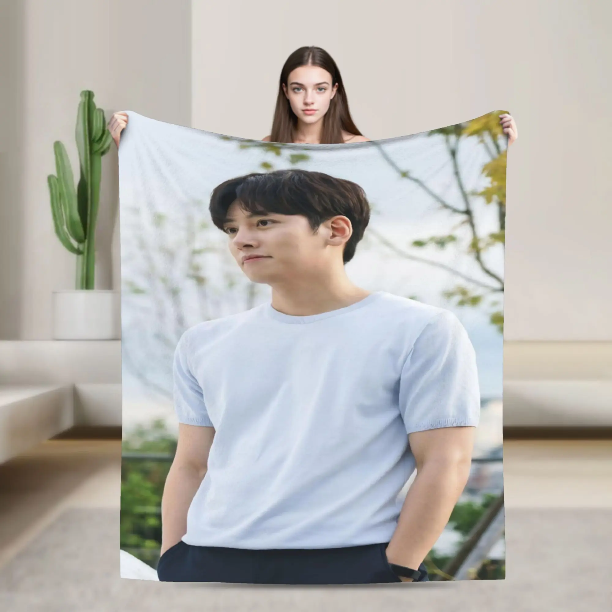 Super Soft Ji Chang-Wook Throw Blanket Premium Fleece Flannel Lightweight  Bed Blanket Cozy Plush Blankets All Season Use