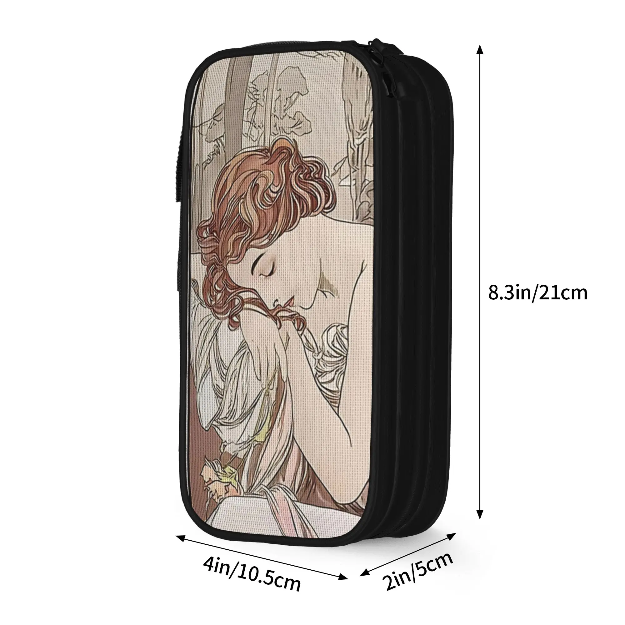 Night s Rest  Alphonse Mucha Pencil Cases Fashion   Pen Bags Girl Boy Big Capacity Students School Gift Pencilcases