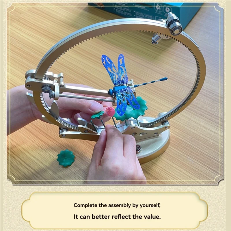 AS96-DIY 기계식 잠자리 모델 키트 금속 3D 퍼즐 아트 조립 장식 장식품 공예 수제 선물