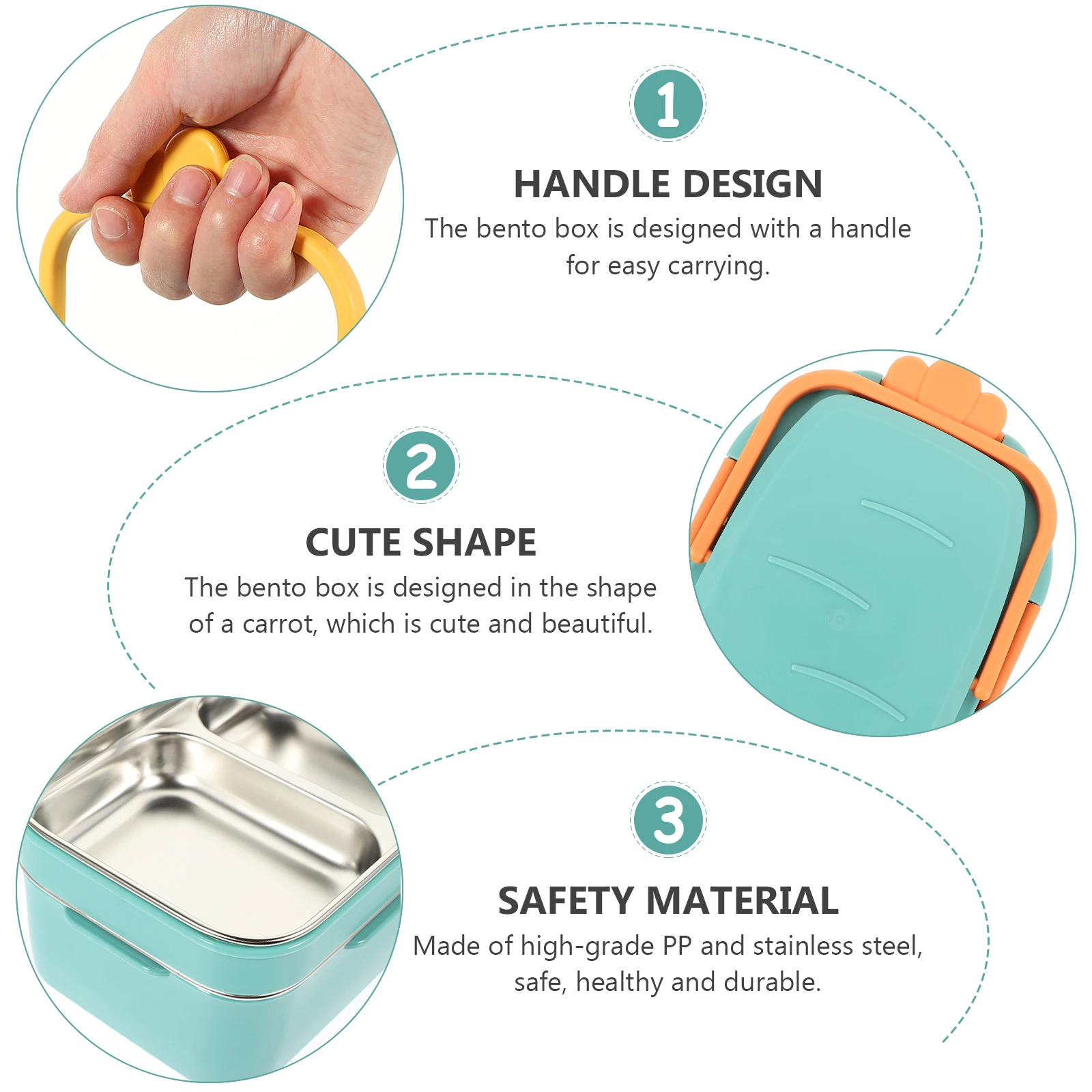 

Stainless Steel Lunch Box Leakproof for Portable Container Bento Salad Boxes Snack Containers