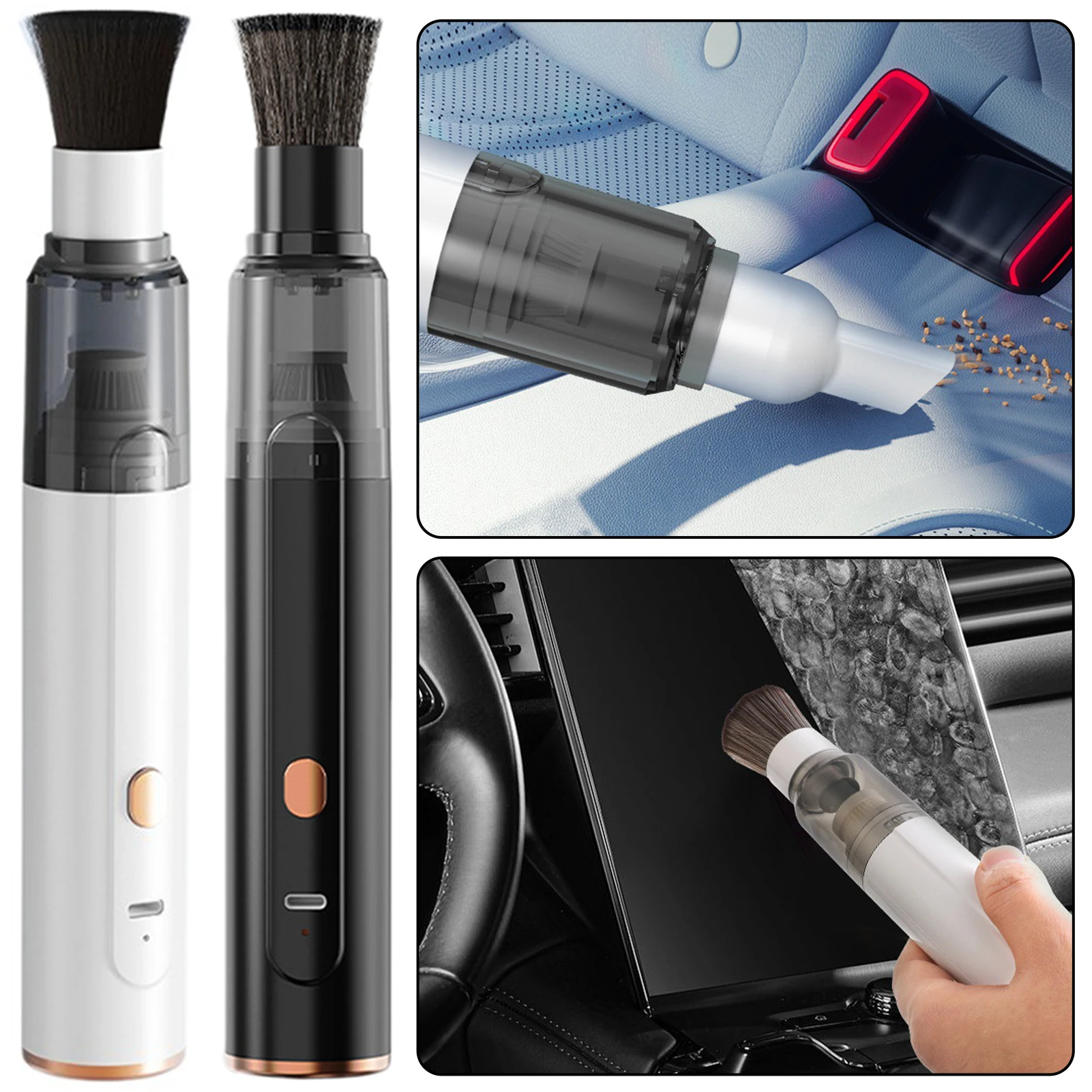 

Portable Handheld Car Vacuum Cleaner 2 in 1 Cordless Air Air Duster and Vacuum Cleaner 1200Pa Mini Vacuum with Cleaning Brush