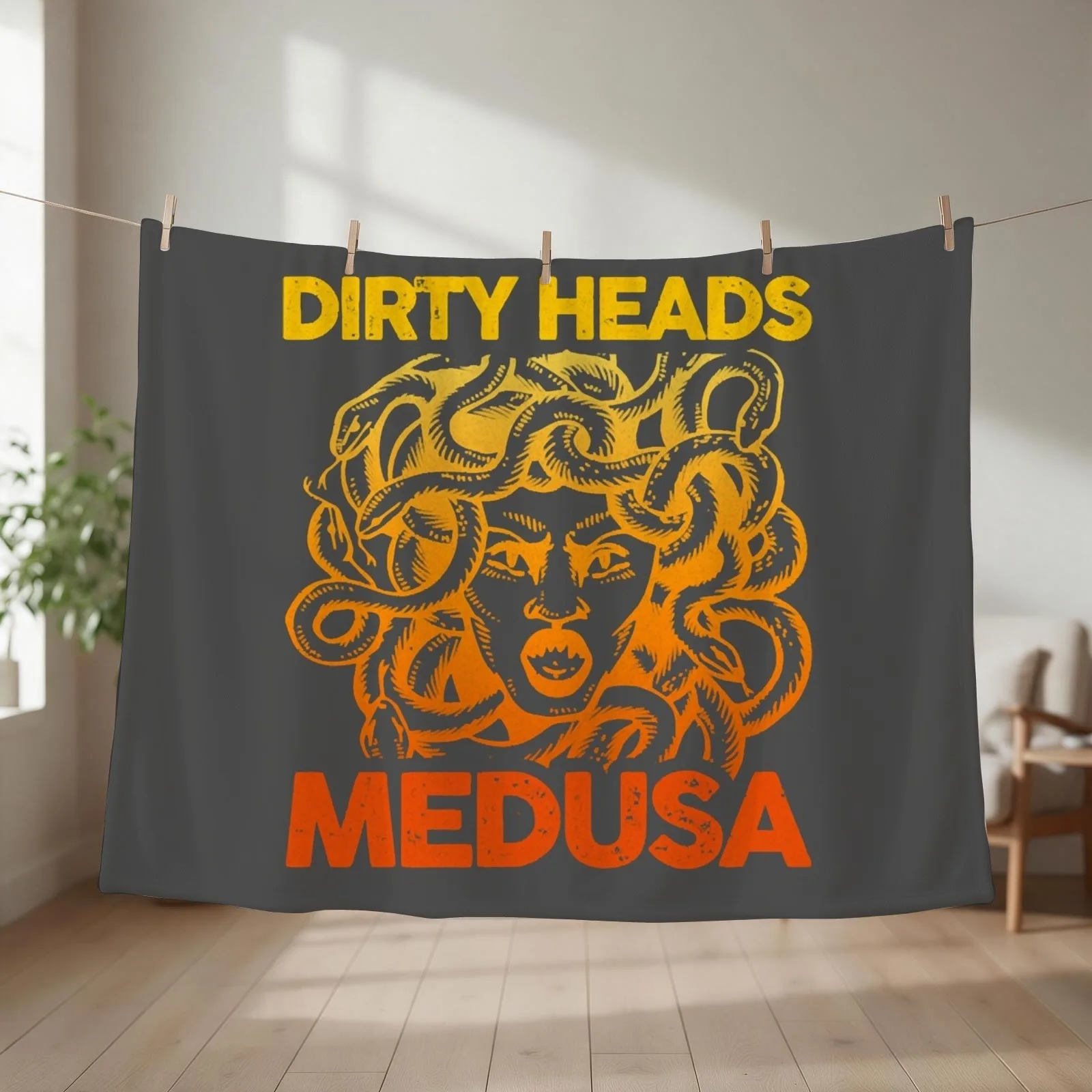 Dirty Heads Medusa Music Band Musician Fan Gift Throw Blanket couch cozy soft plush fuzzy picnic outdoor blanket