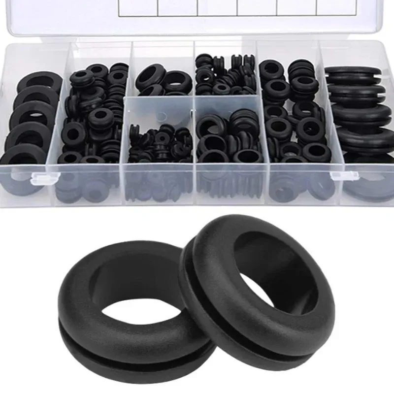Rubber O-Ring Hollow Grommet Firewall Hole Plug Assortment Kit Wire Cable Protector Wiring Blanking Grommet Plumbing Gasket