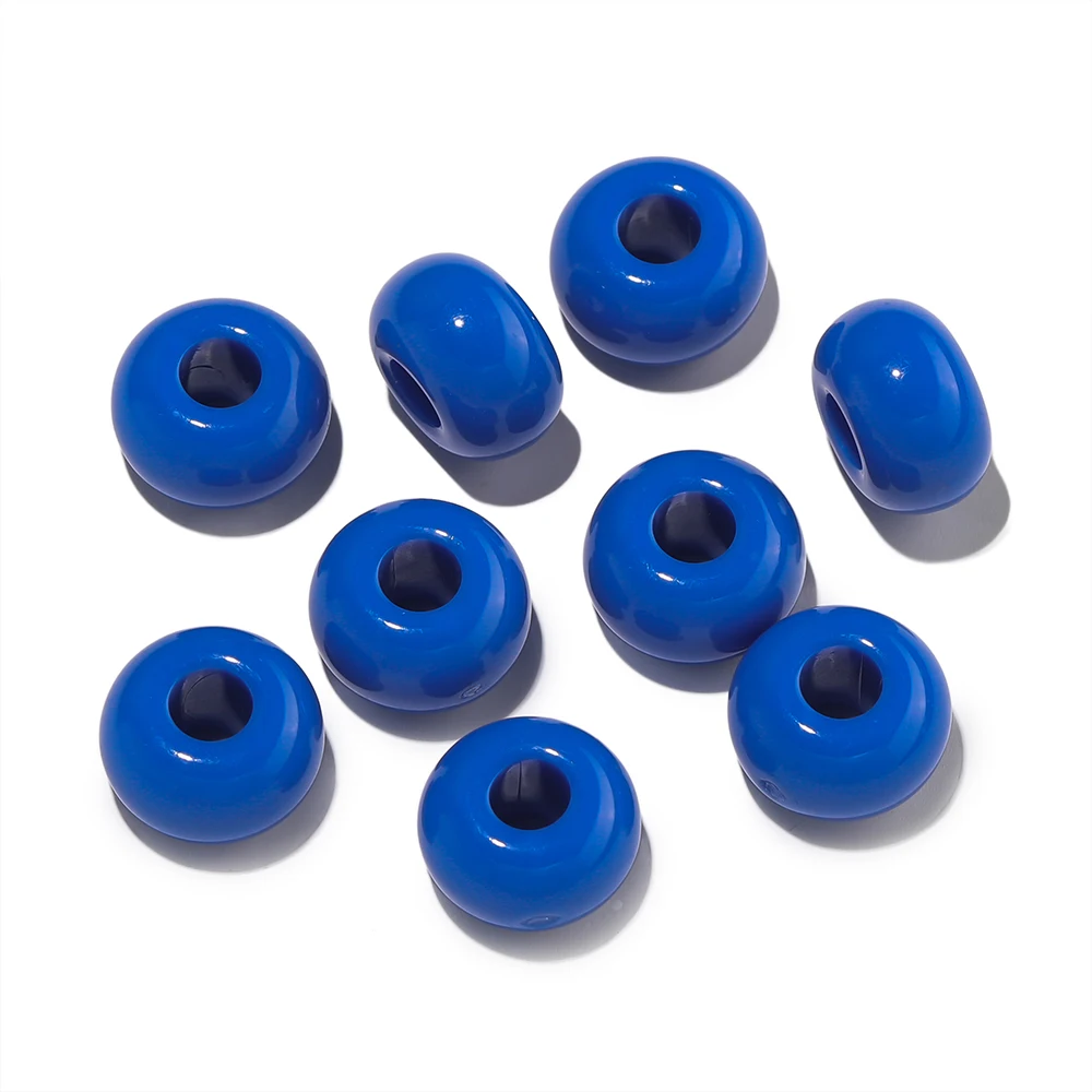 10pcs/Lot 10x16mm Acrylic Large Hole Beads Colorful Spacer Bead for Bracelet Necklace DIY Jewelry Making Accessories Supplies