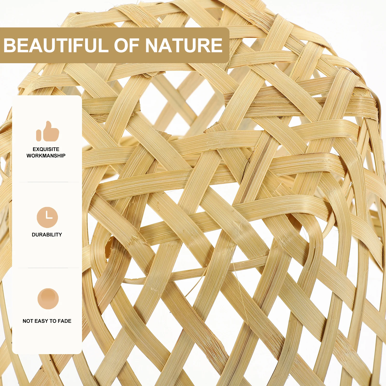 

Lampshades for Chandelier Lamp Bamboo Light Cover with Weaving Pattern Suitable for Hotel Cafe Kitchen Ceiling Lamp Comfortable