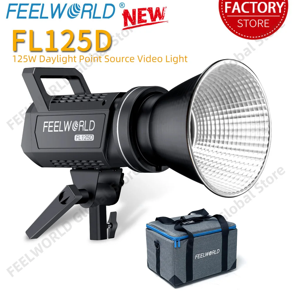 FEELWORLD FL125D 125W Daylight แฟลชวิดีโอ APP ควบคุม Bowens Mount สำหรับ Photo Studio Video Portrait Live Streaming Recording