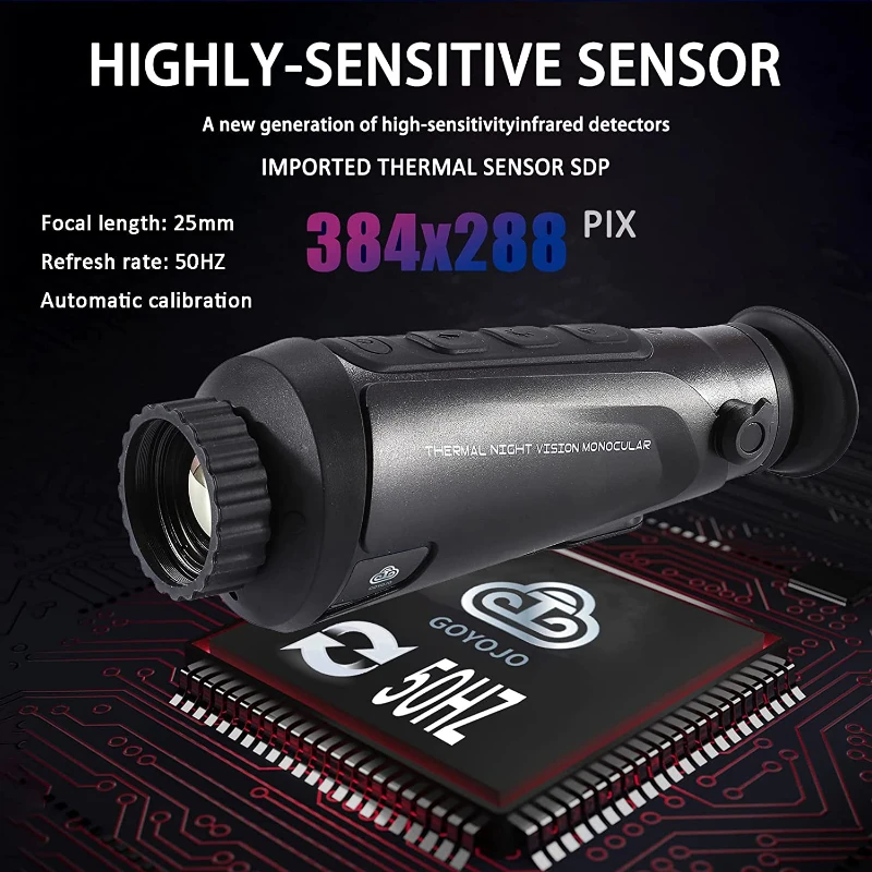 GOYOJO Thermal Monocular for Hunting 384X288(50 Hz) Thermal  Scope CS-1Max/CS-5A640*512, Target Tracking