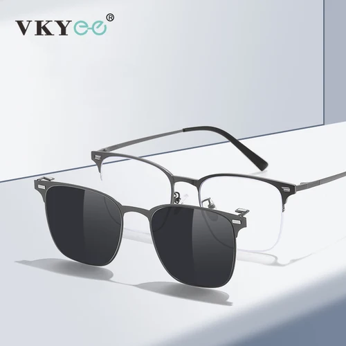 VICKY, nuevo diseño geométrico, chanclas magnéticas polarizadas, gafas de sol para hombre, gafas de lectura para miopía, prescripción personalizable