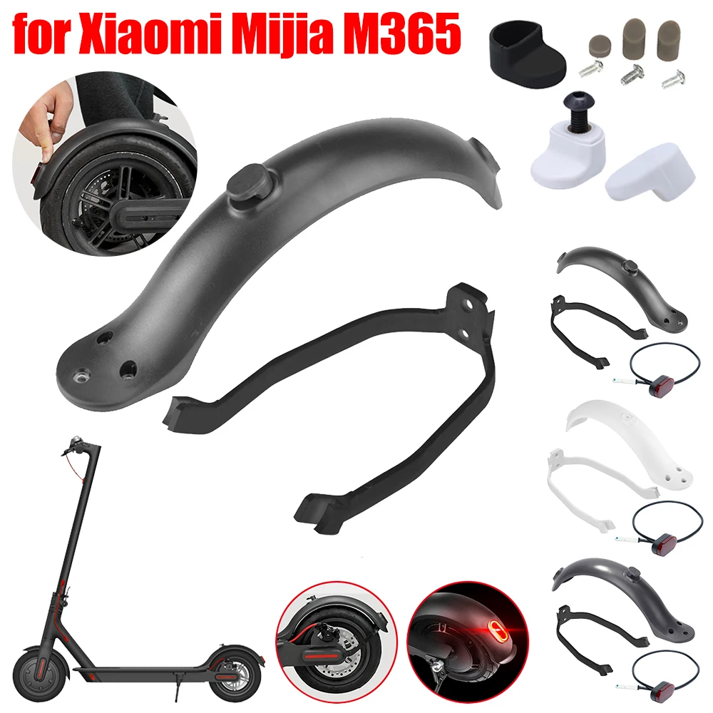 Electric Scooter Rear Fender for Xiaomi Mijia M365 Scooter Mudguard Rear Taillight Tire Splash Fender Back Wing Bracket Cable