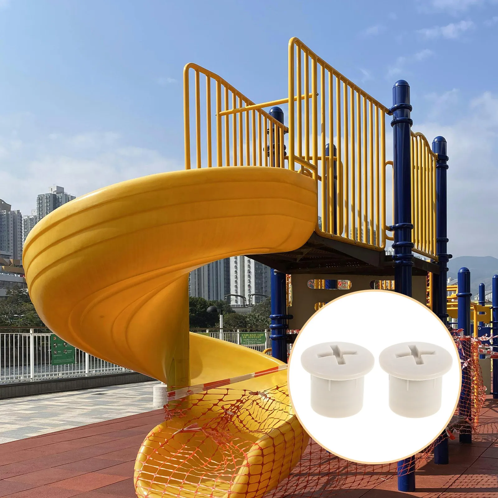 

5Pcs White Screw Caps for Childrens Slides Precision Design Safe Play Experience Durable Material Playground Equipment Parts