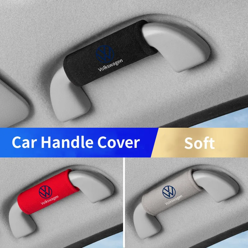 

4Pcs Car Door Inner Handle Protective Cover Soft Plush Armrest Handle Protector Case FOR VW GTI Polo Golf Passat Tiguan Touareg