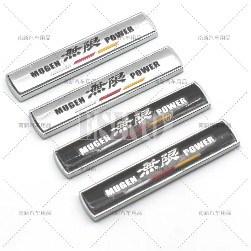 2 x Car Styling 3D Sport Metal Chrome Zinc Alloy Emblem Body Badge Sticker Adhesive Decal for Mugen Power