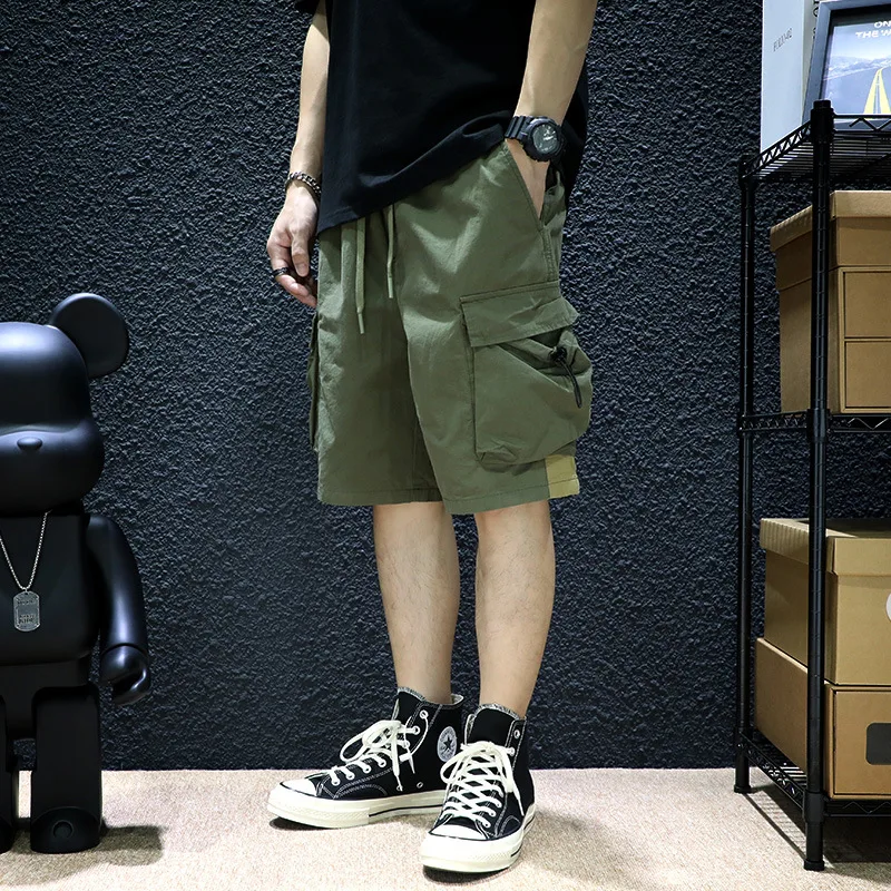 Workwear Shorts Men's Ice Silk Loose Fit Oversized Chubby Shorts Fat Summer Casual Capris Outdoor Trekking Skateboarding Pants