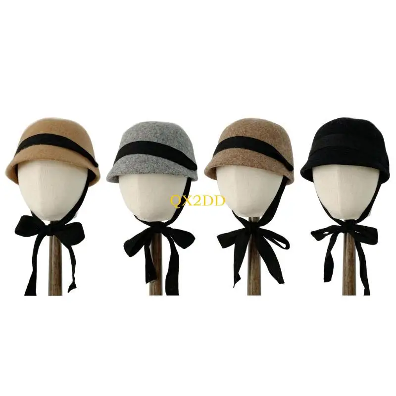 QX2D 2-6T Kids Ecuestre Cap Solid Brim Brim Perfect Headwear Lool Wool Bonner