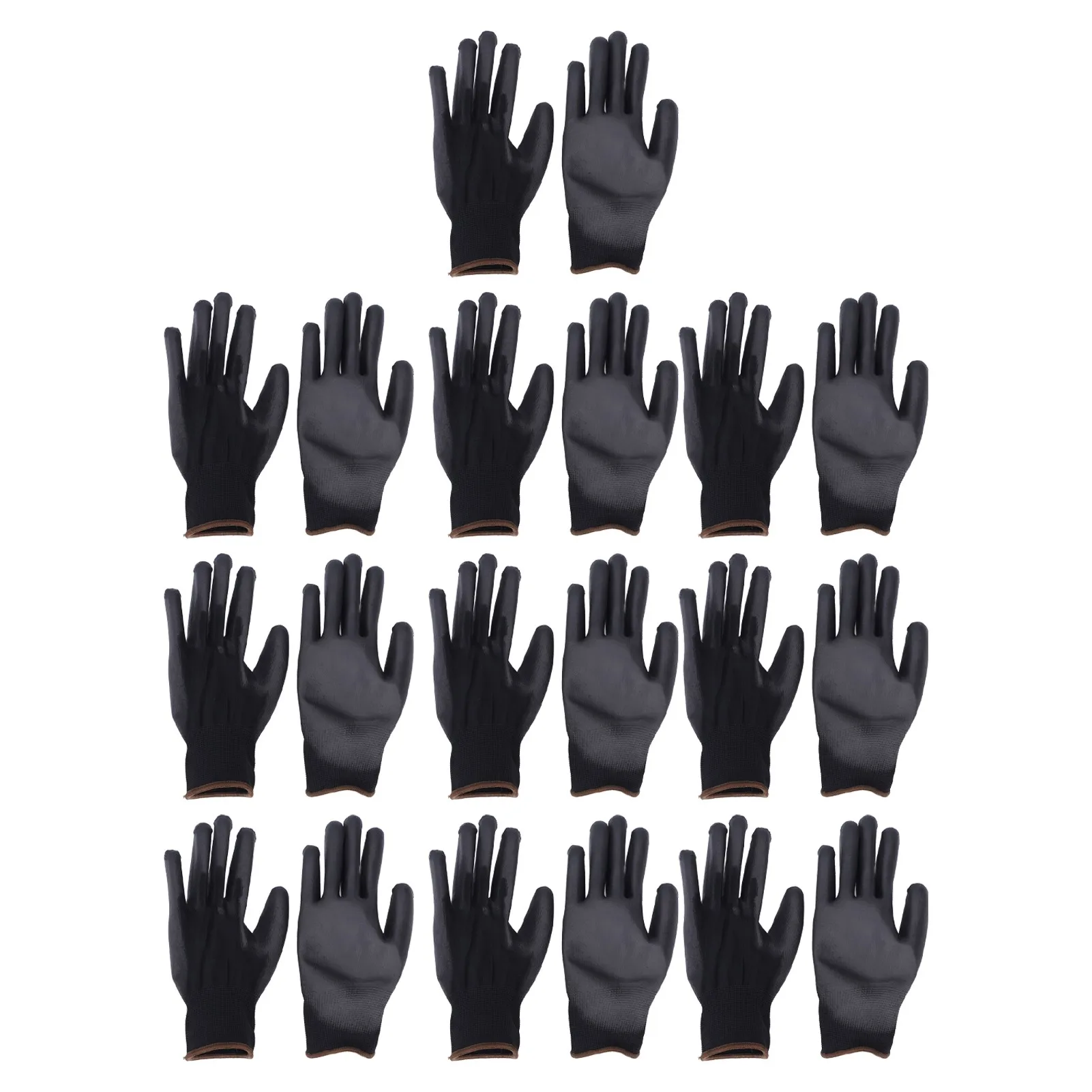 

10 Pairs Anti Static Glove Anti Skid Black PU Glue Nylon Knit Gloves for Machinery Workshop