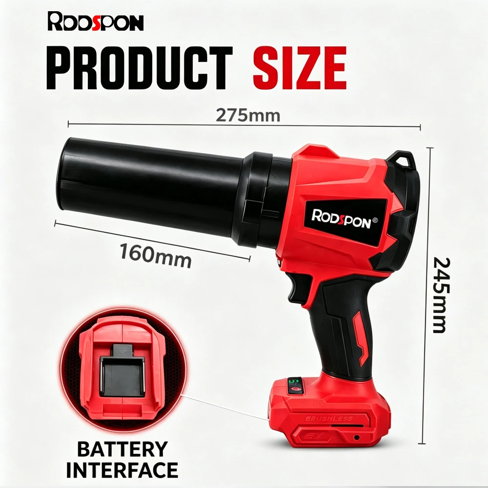 Red Brushless Turbo Blower Handheld Jet Fan Equipped With Air Duct For Makita 18-21V Battery Drying Dust Snow Yard Cleaning Tool