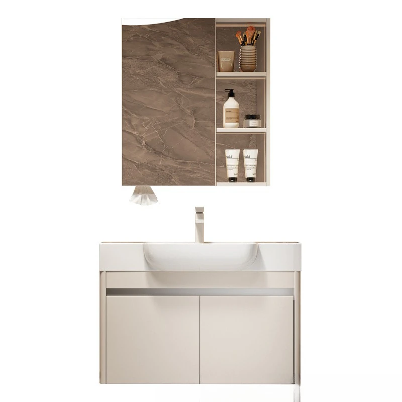

Narrow side space aluminum honeycomb bathroom cabinet small apartment combination integrated