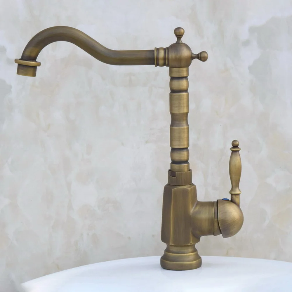 

Basin Faucets Antique Brass Faucet Basin Rotation Single Handle Tap Mixer Taps Bathroom Vessel Sink Faucet Nan017
