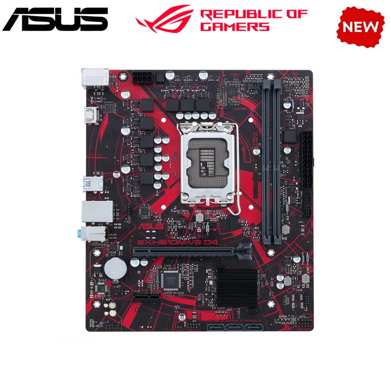 NEW H610M For ASUS EX-H610M-V3 D4 LGA 1700 DDR4 Motherboard H610 Supports CPU i5 12400f i3 12100f 12700f