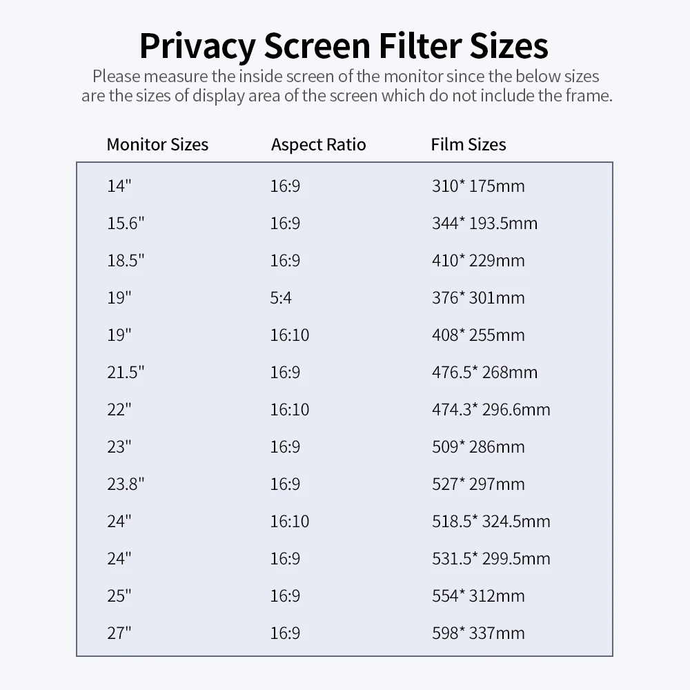 الخصوصية حامي الشاشة لأجهزة الكمبيوتر المحمول 14 15.6 18.5 19 21.5 23 23.8 24 بوصة الكمبيوتر حماية الخصوصية تصفية مكافحة زقزقة فيلم