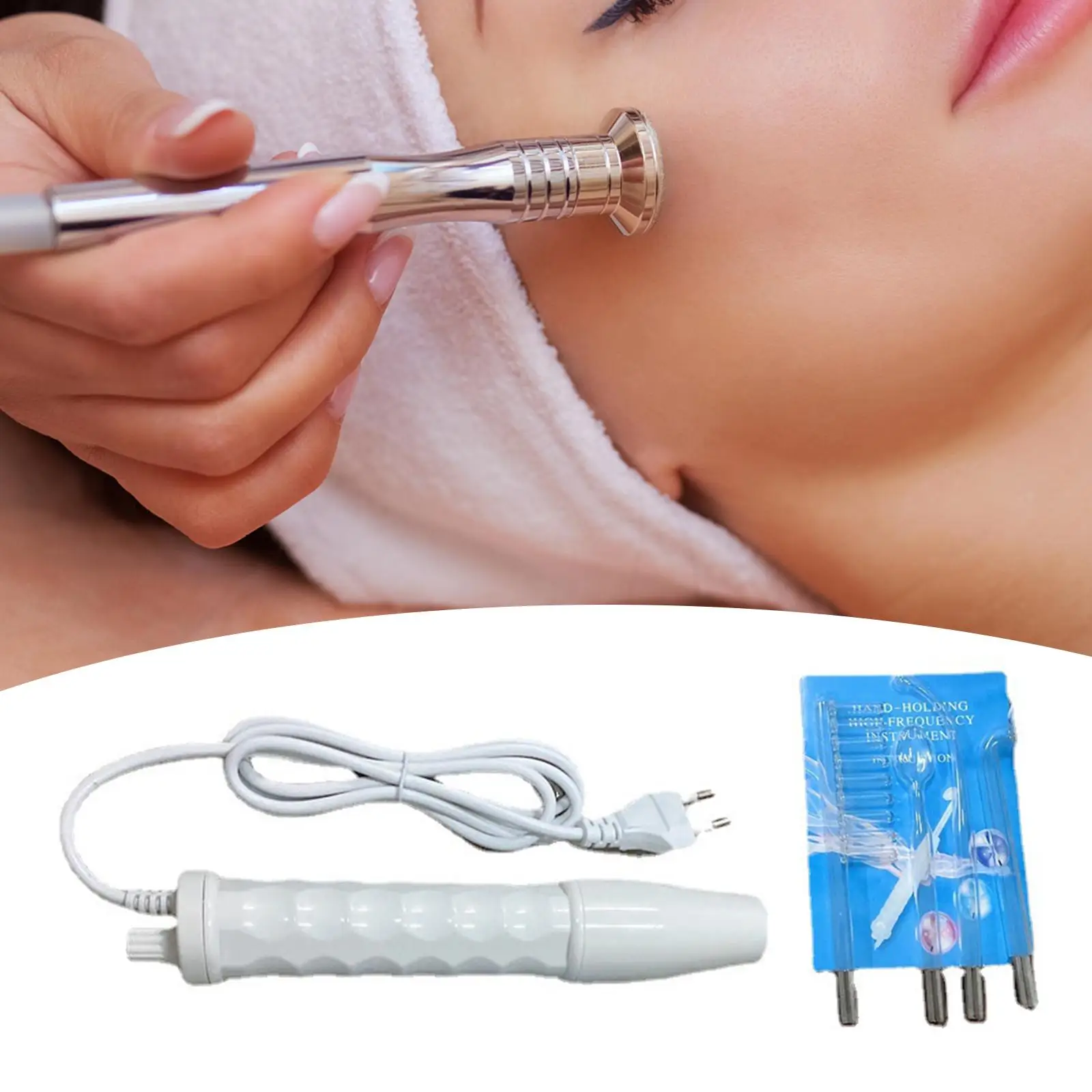 Portable Handheld High Frequency Facial Machine Skin Care for Face/Eyes/Hair/firm & Tighten face Device Machine EU