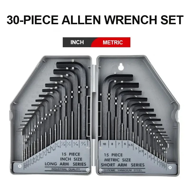 30 Pcs Allen Wrench Set Long Arm Hex Key Allen Wrench 0.028\