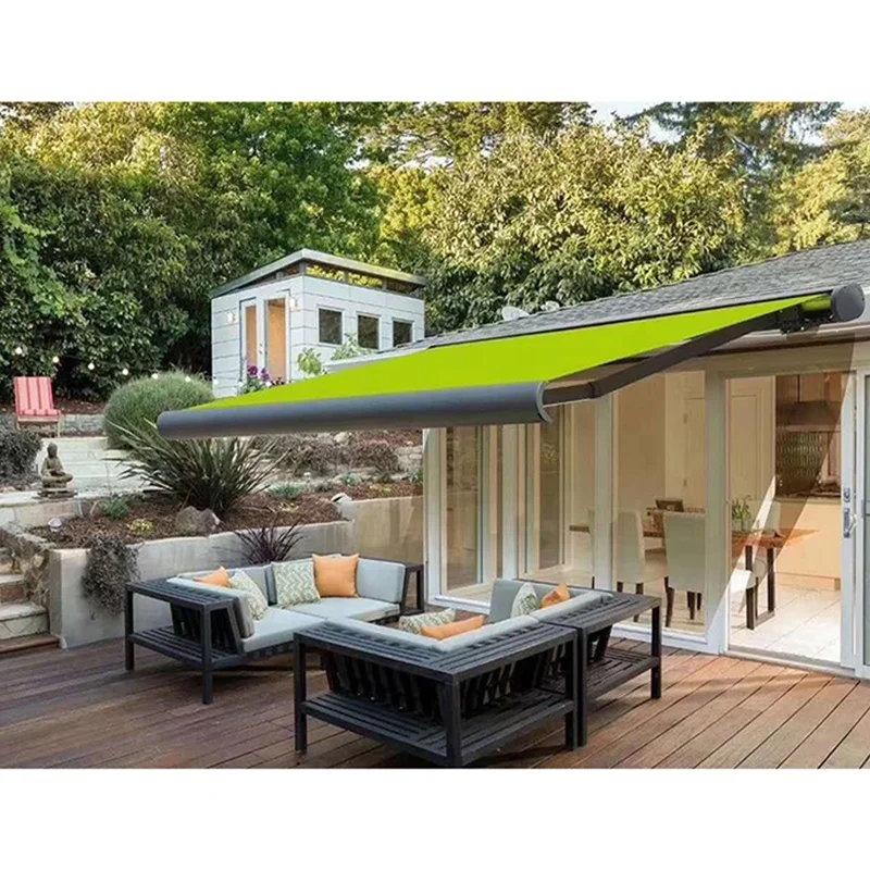 ATV&UTVMotorized Retractable Sunshade Awning with Aluminum Alloy Frame Modern Luxury Design for Coffee Shop Garden Balcony & Pat