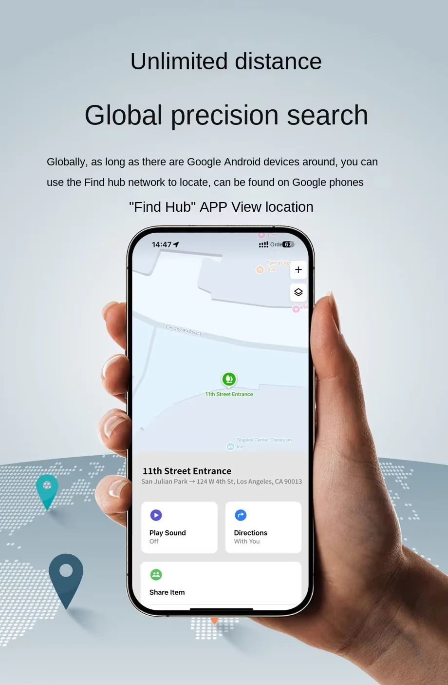 Intelligenter GPS-Tracker für Android, präzise globale Positionsbestimmung, Bluetooth-Gerät zur Ortung von Haustieren, Kindern, Gepäck und Schlüsseln. – Detail 2