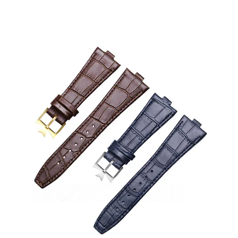 Soft Breathable Genuine Leather Watchband For Vacheron Constantin Overseas Series 4500V/5500V/7900V Butterfly Buckle Bracelet