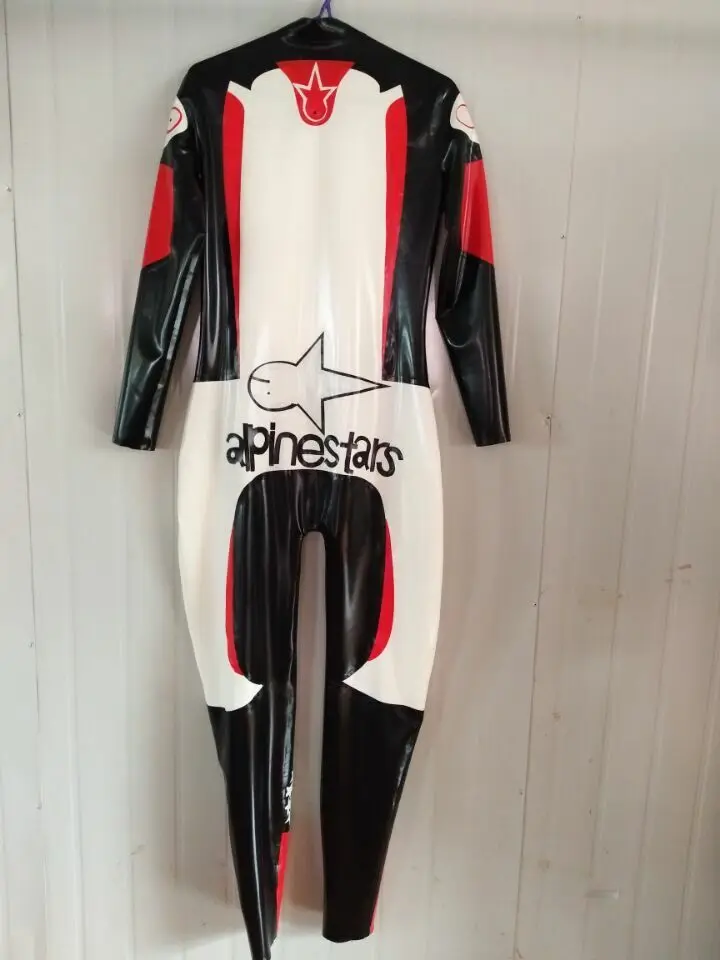 Hot selling latex rubber dinner, beautiful racing set, tight fitting suit, size XS-XXL