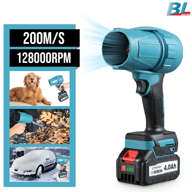 

1500W Electric Brushless Air Blower Jet Turbo Blower Fan 200M/S Air Gun Violent Car Dryer Dust Blowing Tool for Makita Battery