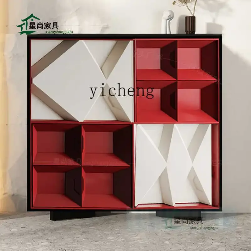 

New Spanish Dining Cabinet abstract Bucket Cabinet art Baking Paint Carving Entrance Shoe Cabinet