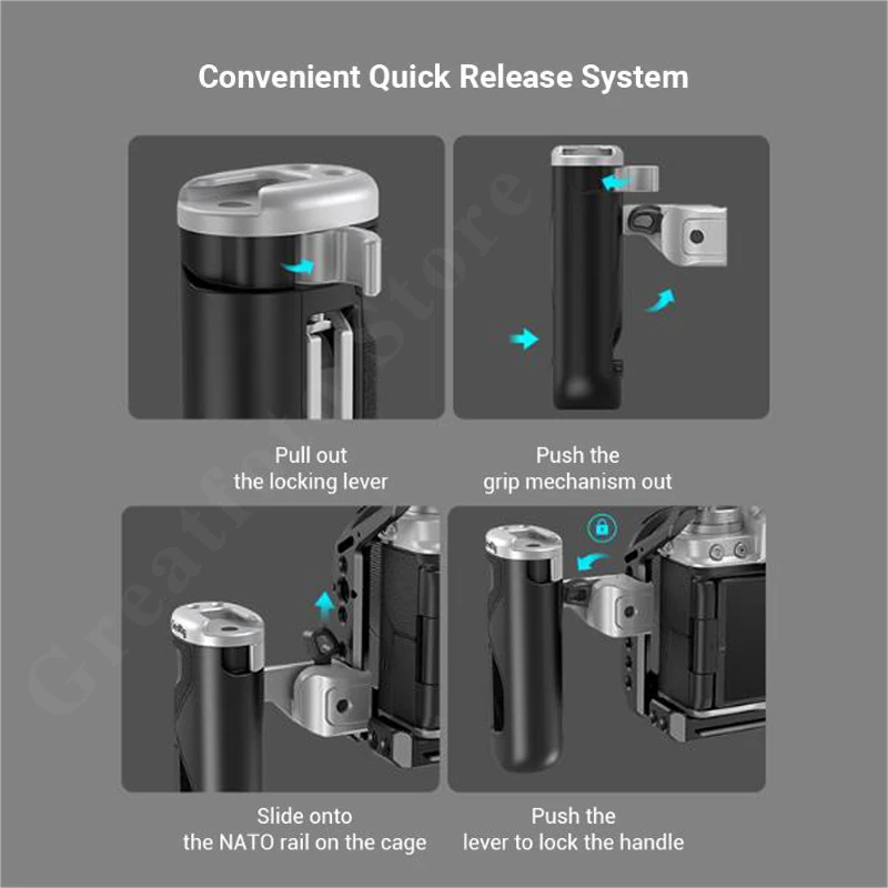 SmallRig Gấp Gọn Tay Cầm Phụ Đa Năng Máy Ảnh SLR Micro Đơn Phụ Kiện 3922 Cho Trái Và Phải Xây Dựng Trong Giày Lạnh Nhẹ