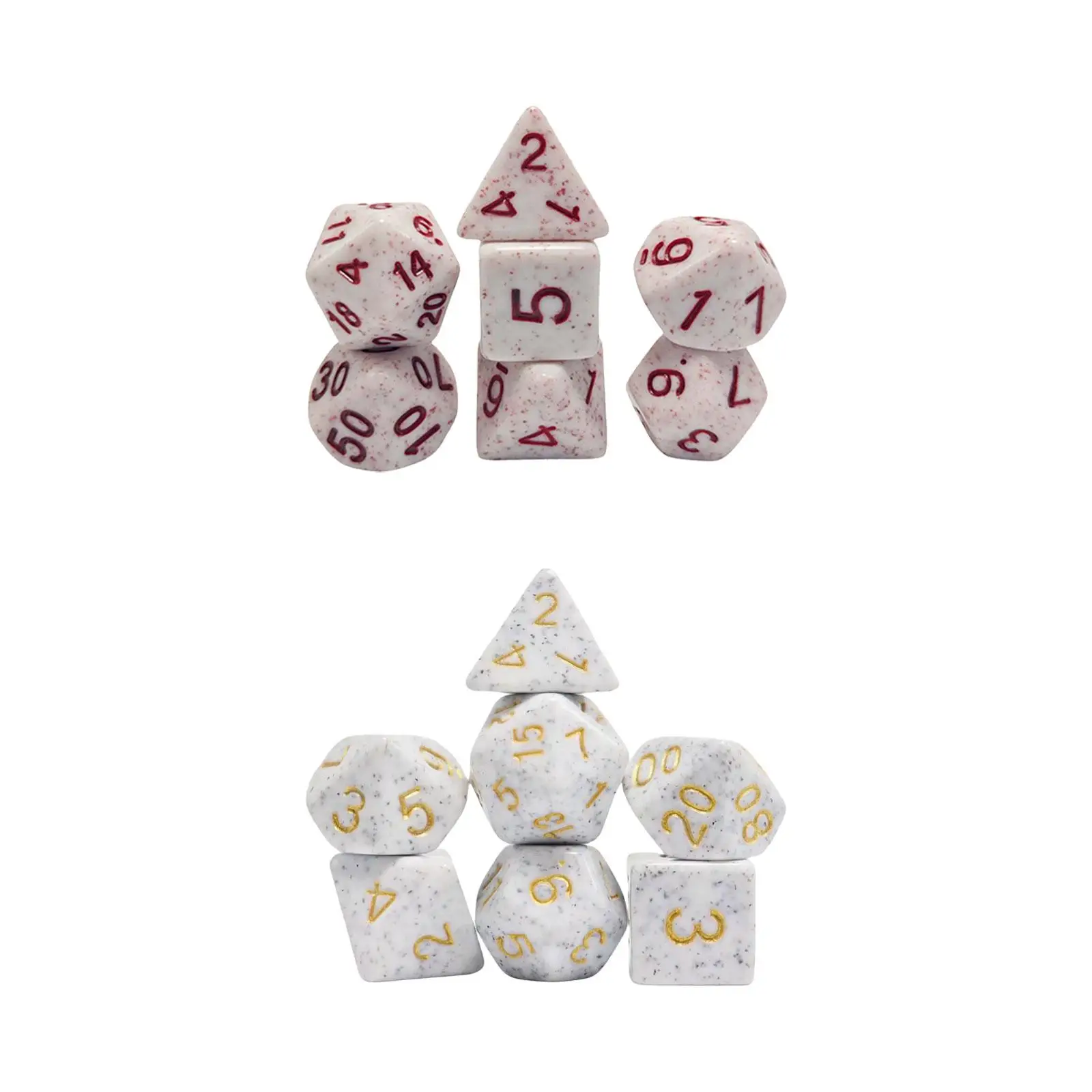 7x Polyhedral Dices, Multi Sided Game Dices, Acrylic D20 D12 D10 D8 D6 D4 Party