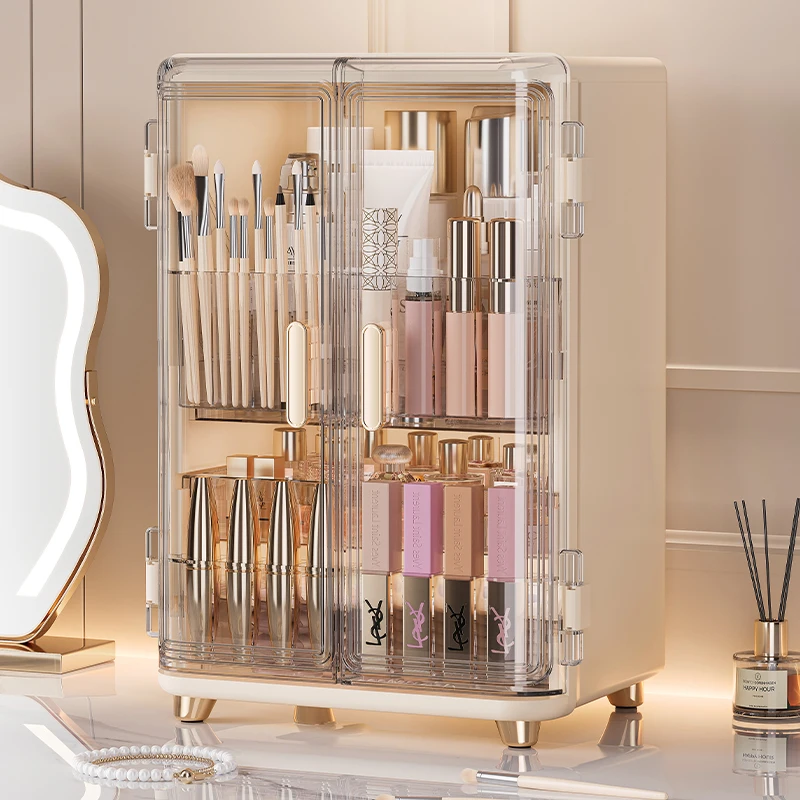 

Cosmetics Storage Box Dustproof Desktop Makeup Storage Box with Drawers Cosmetics Display Box