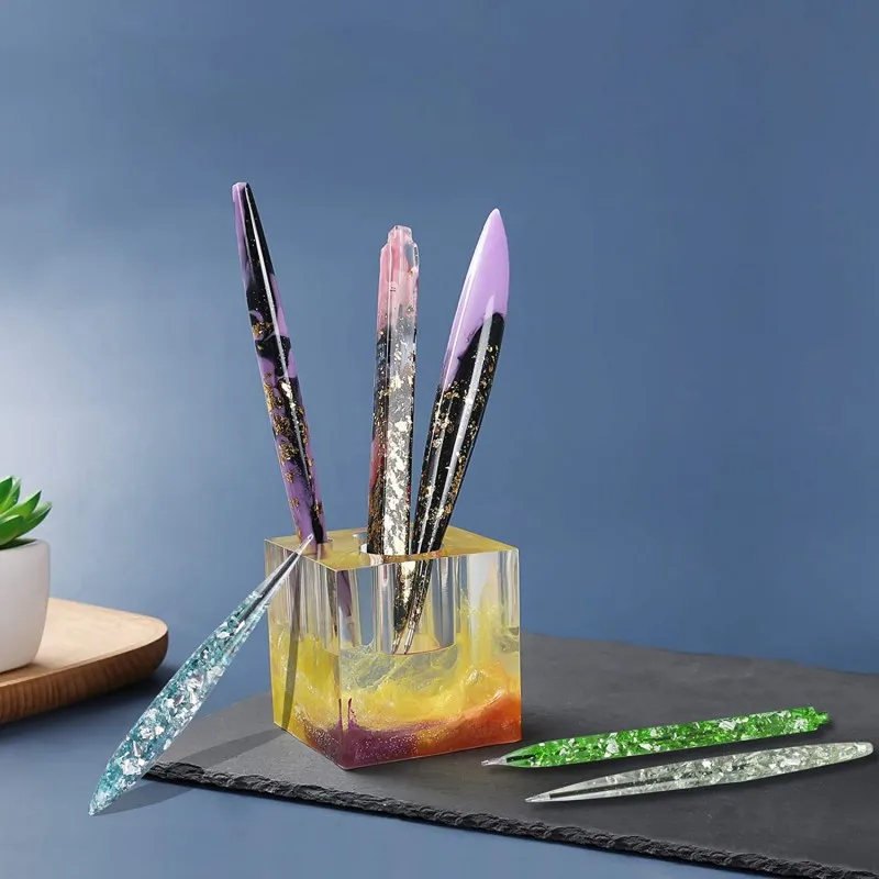 New Transparent Pen Silicone Mold Diy Ballpoint Pen Mold Creative Dried Flower Epoxy Resin Pen Casting Mold Clear Jewelry Making