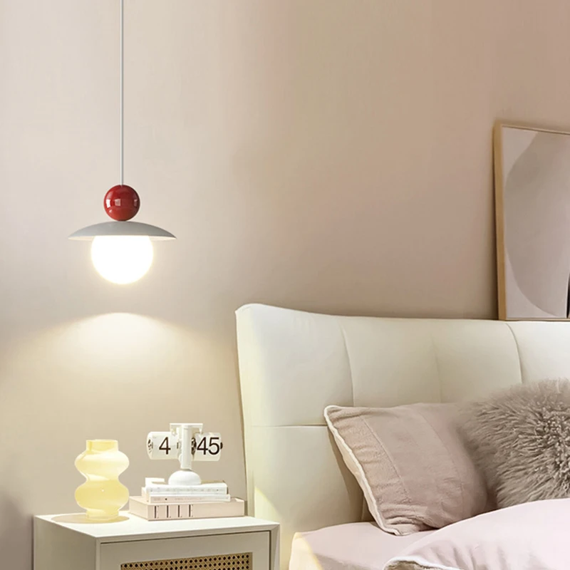 Nordic LED Pendant Light  Cream Style Modern Hanging Lamp Indoor Lighting Room Decor Chandeliers For Living Room Bedside Bedroom