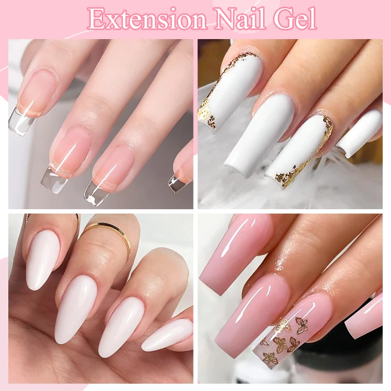 Mtssii 15ML Quick Extension Nail Gel Semi Permanent Acrylic Crystal Clear Nude Pink Jelly Milky White Gel UV Construction Gel