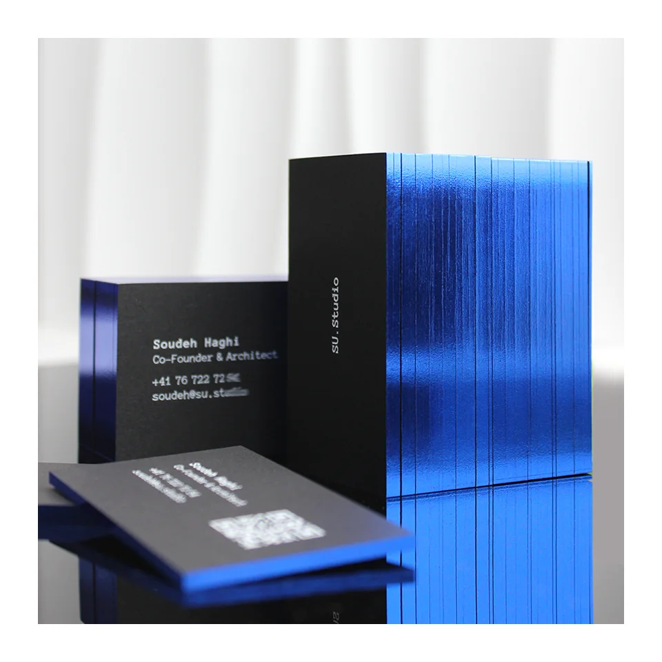 Luxury Black Cotton Paper Custom Business Cards Gold Foil Embossed Personalized Visiting Card Customized Brand Printing Service