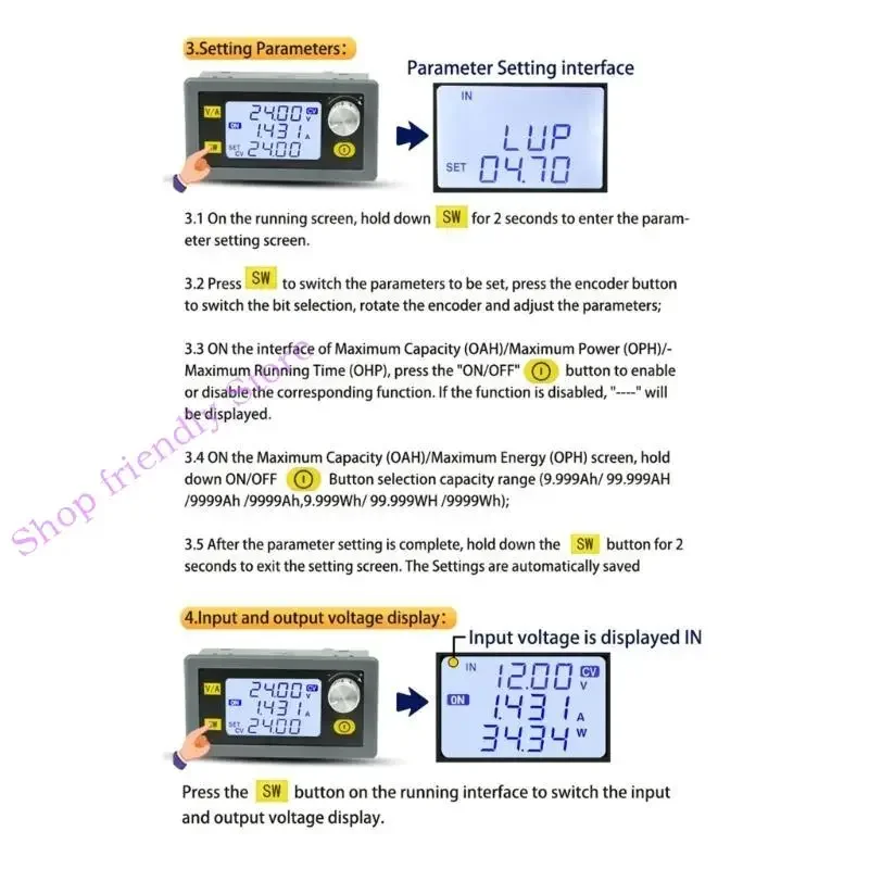 

594A DC-DC 20A Converter 6-70V to 0-60V Step-Down Voltage-Regulator High-Power Module with LCD Display XY6020L