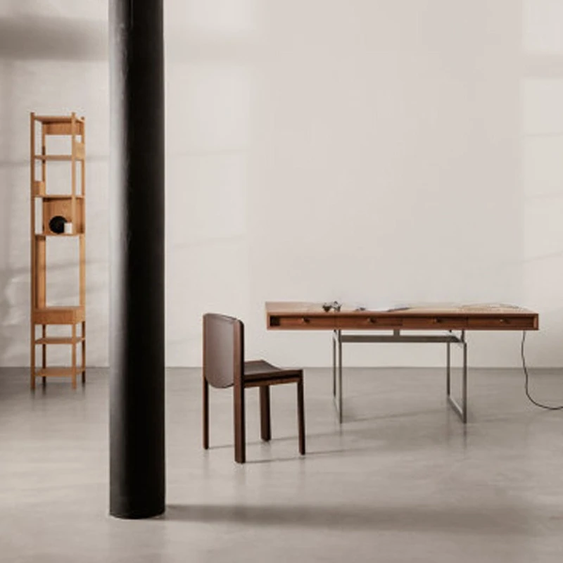Bookshelf Floor shelf Solid wood against wall Bookshelf Vertical shelf