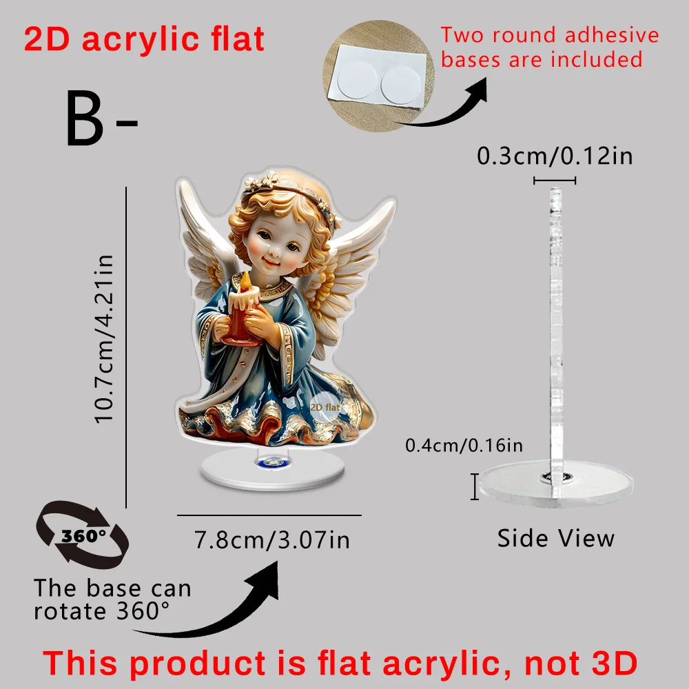 Acrylic Angel Figurine Lightweight Christmas Table Ornament 360 Rotatable Decoration Portable Reindeer Tabletop Decor For Home
