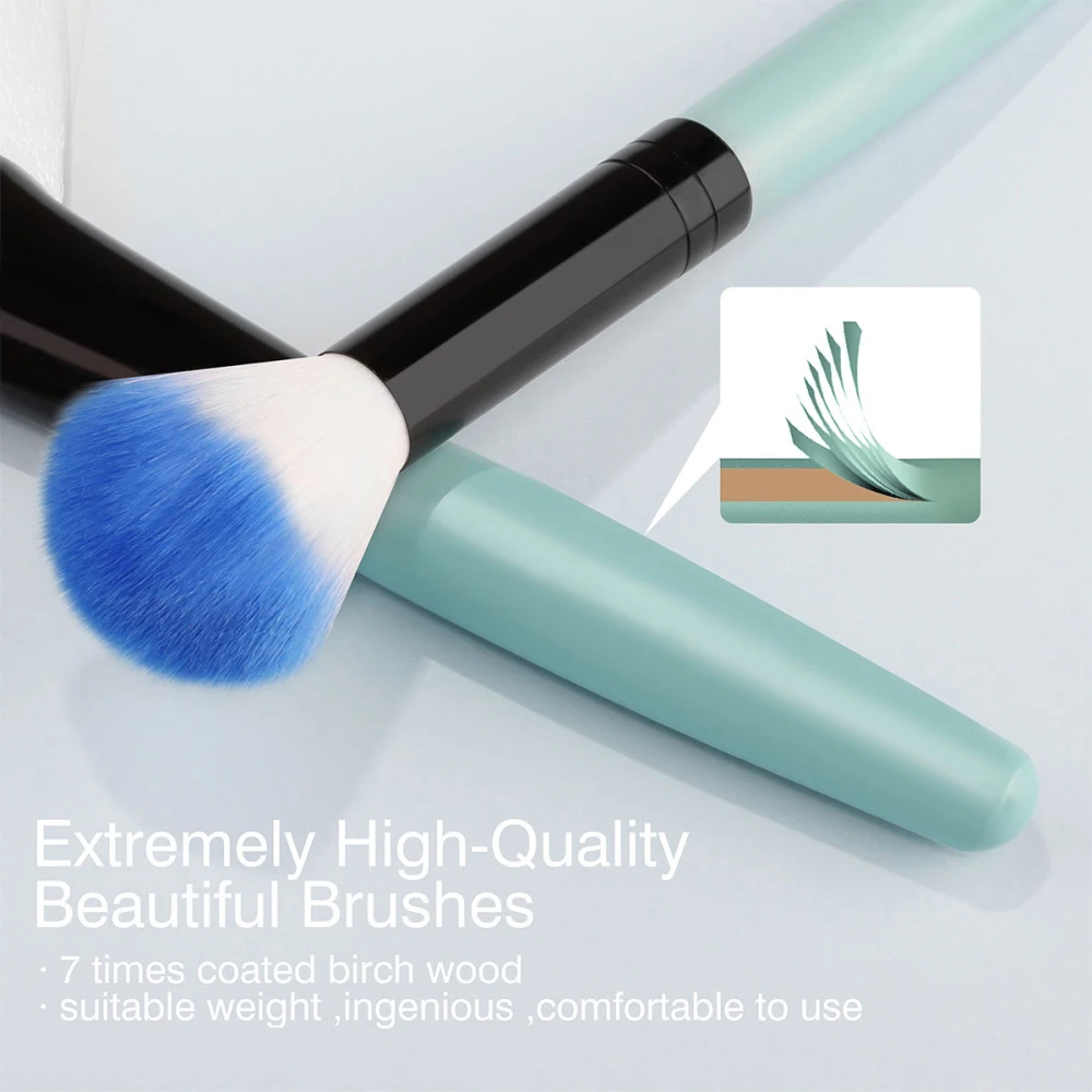 8-32pcs Blue Makeup Brush Set Soft Fluffy Premium Professional Cosmetic Foundation Powder Eyeshadow Blending Beauty Tool