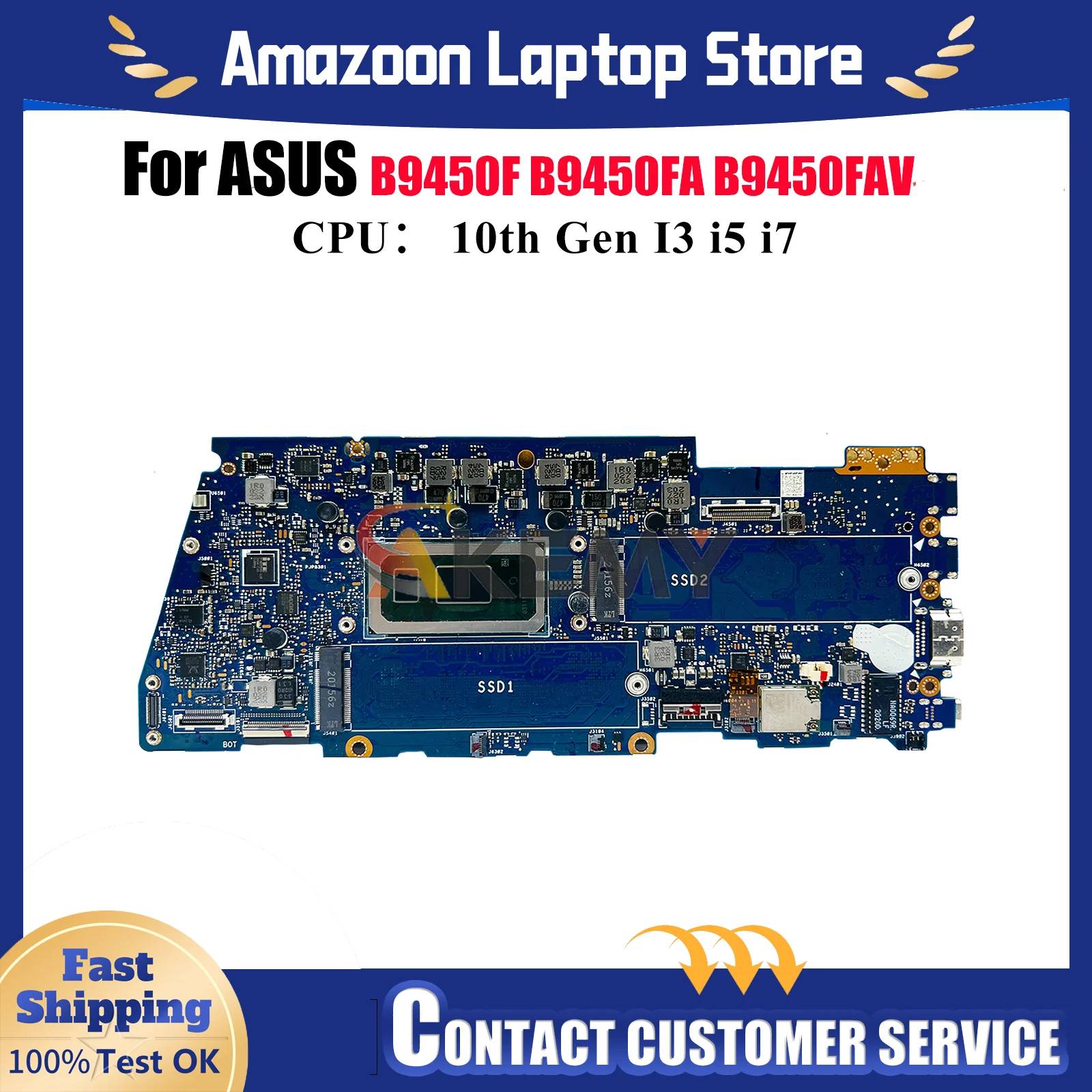 

B9450FA Материнская плата для ноутбука ASUS ExpertBook B9450FAV B9450F B9450FA Материнская плата для ноутбука с 10-го поколения I3 i5 i7 100% тестирование ОК