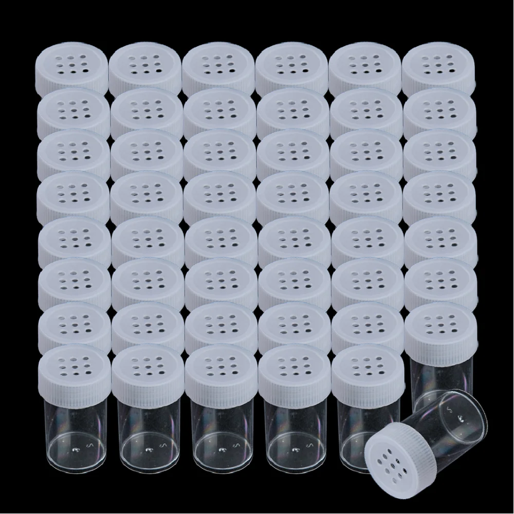 

48PCS Storage Bottles Powder Jar With Holes Refillable Bottles for Nail Powder Storing Fragrances, Desiccants, Deodorizers